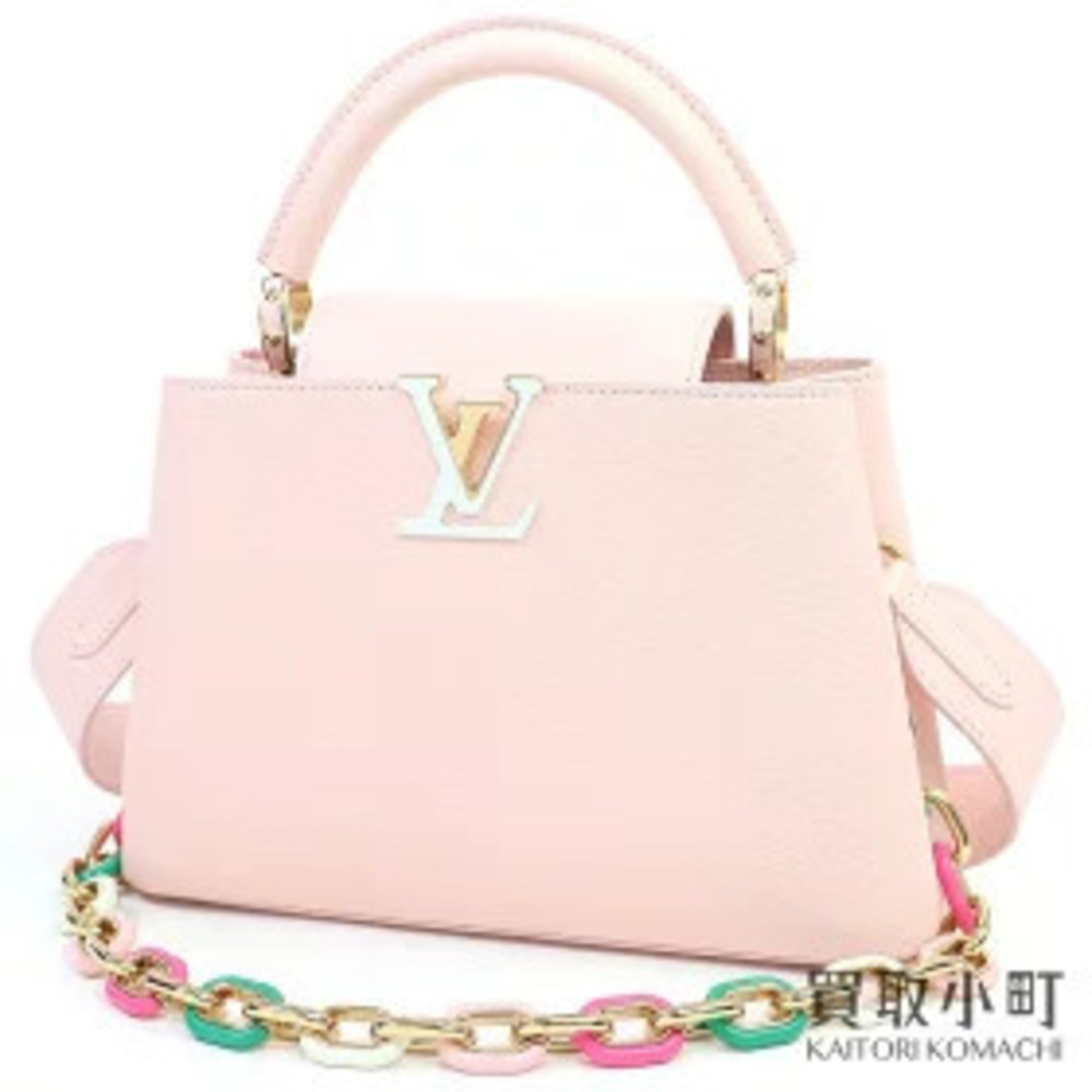 Louis Vuitton Capucines Jasmine Taurillon Leather LV Crossbody Bag Rose Pink